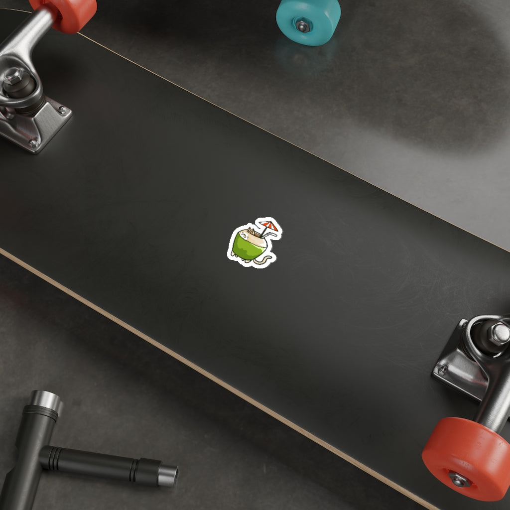 Coconut Cat Die-Cut Sticker