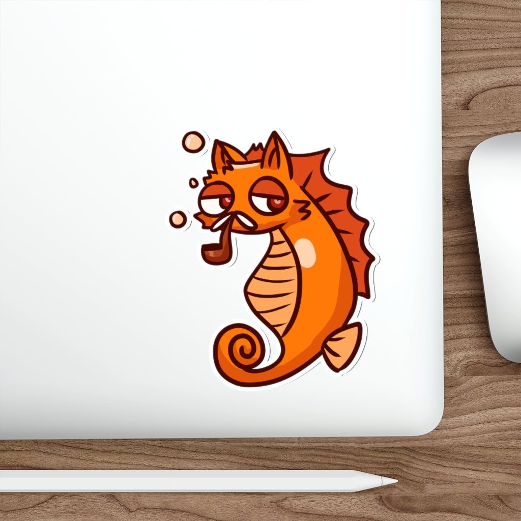 Seahorse Cat Die-Cut Sticker