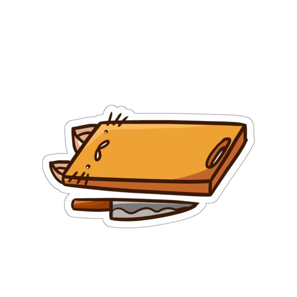 Cutting Board Cat Die-Cut Sticker