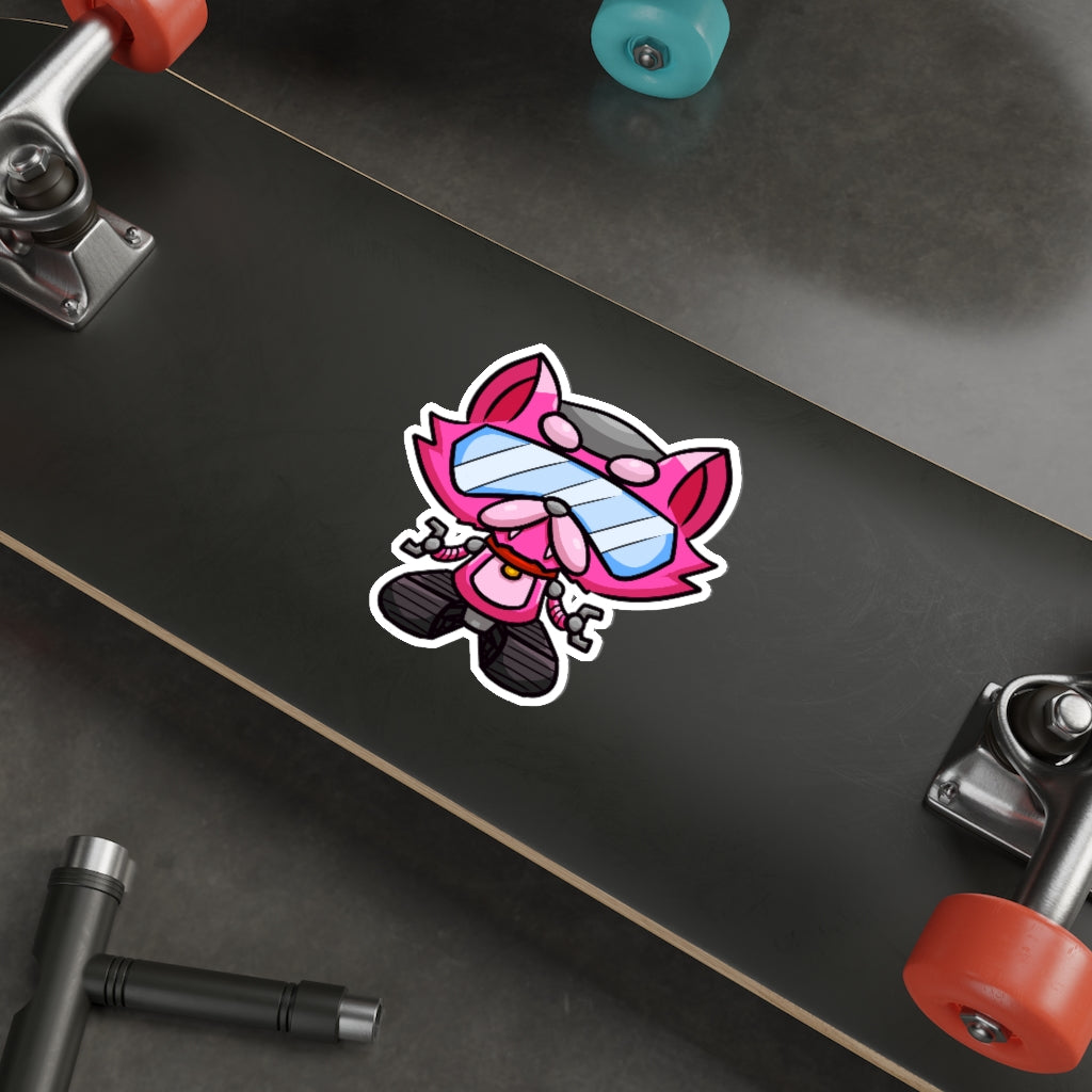 Treaded Robot Cat Die-Cut Sticker