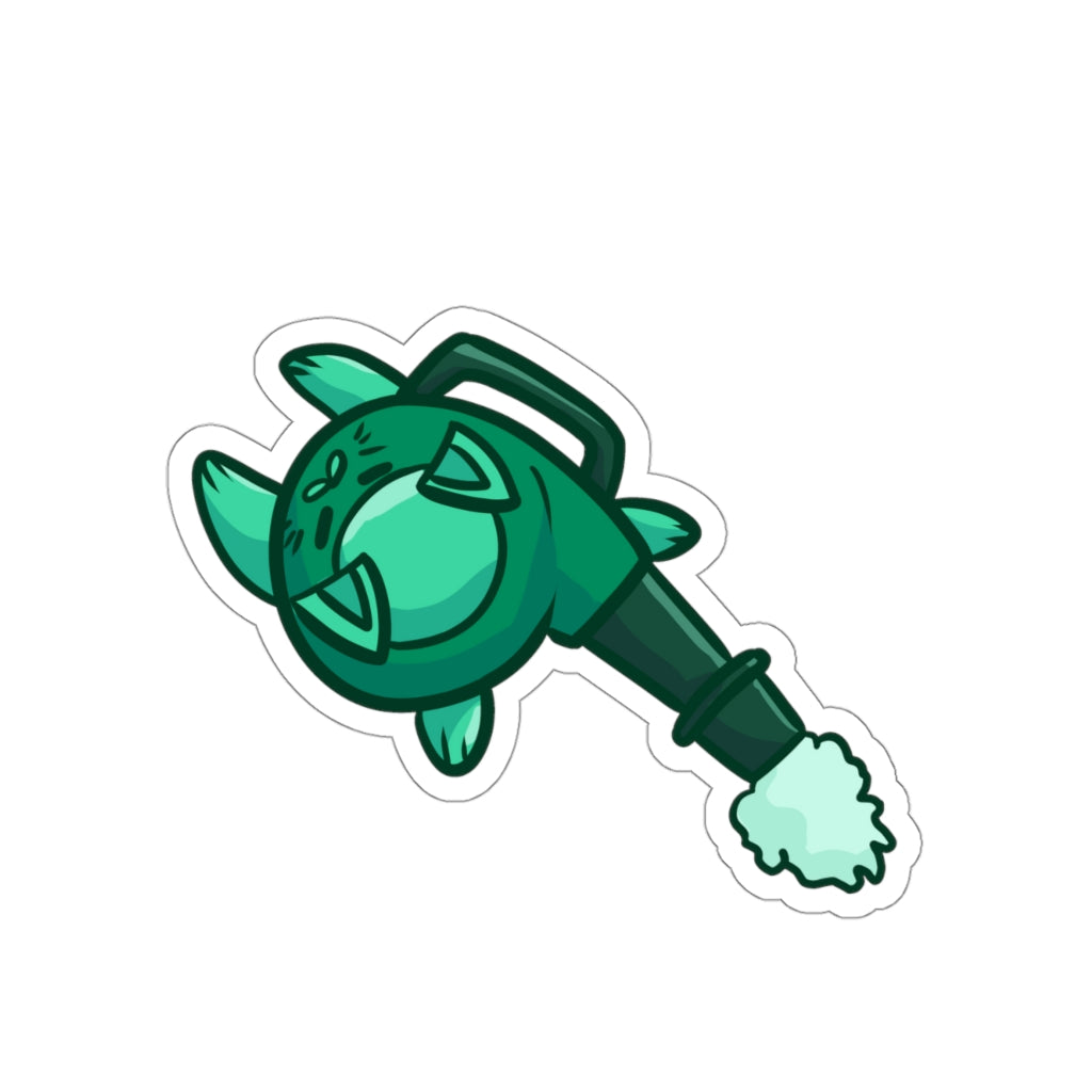 Leaf Blower Cat Die-Cut Sticker