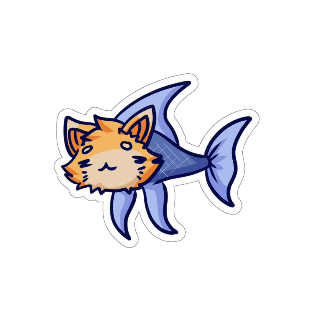 Fish Cat Die-Cut Sticker