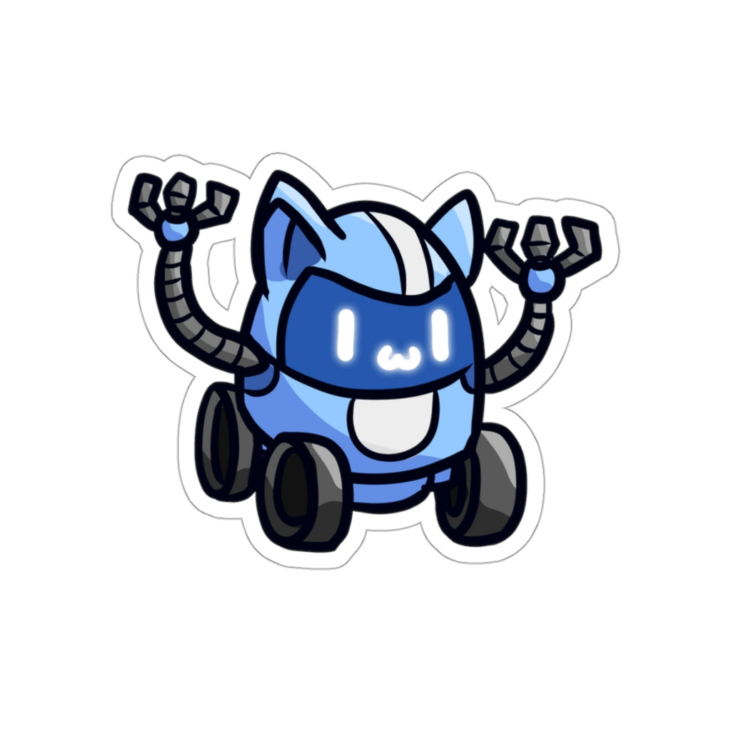 Wheeled Robot Cat Die-Cut Sticker