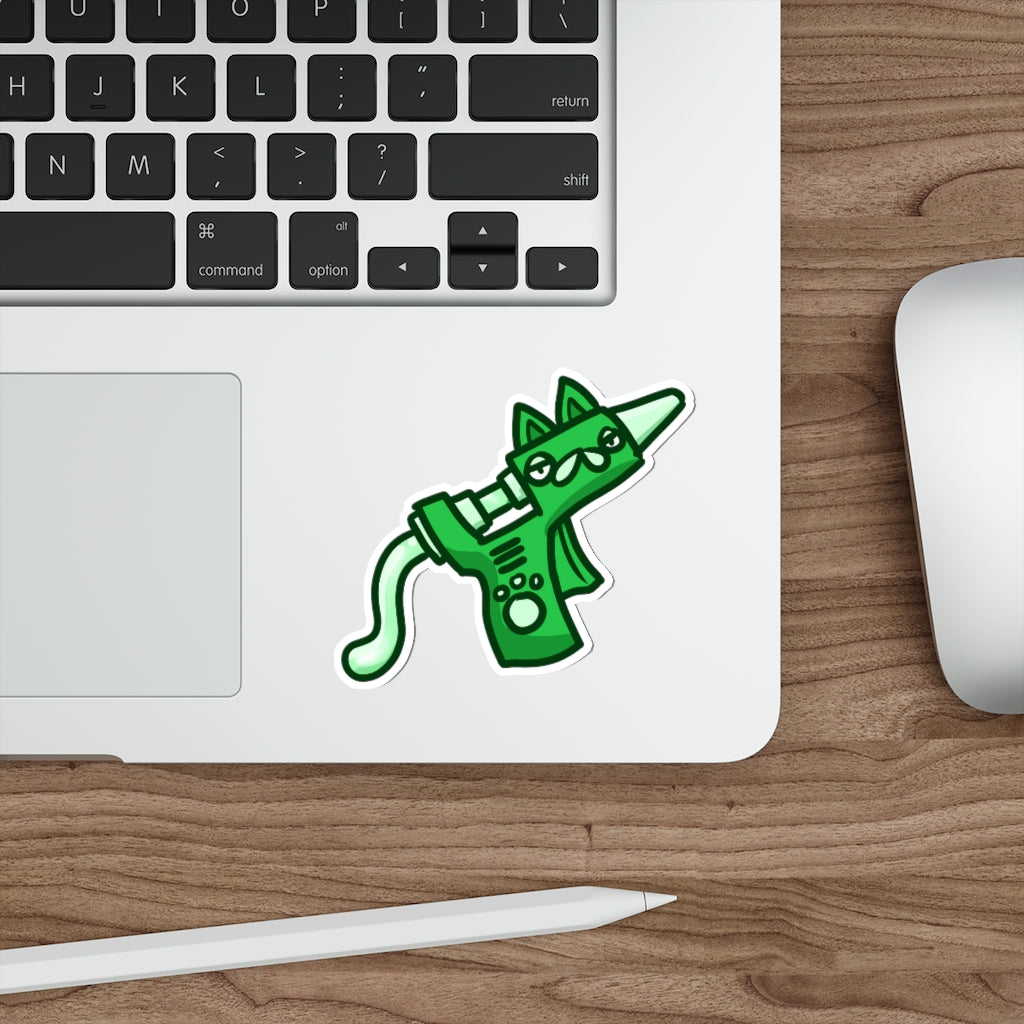 Glue Gun Cat Die-Cut Sticker