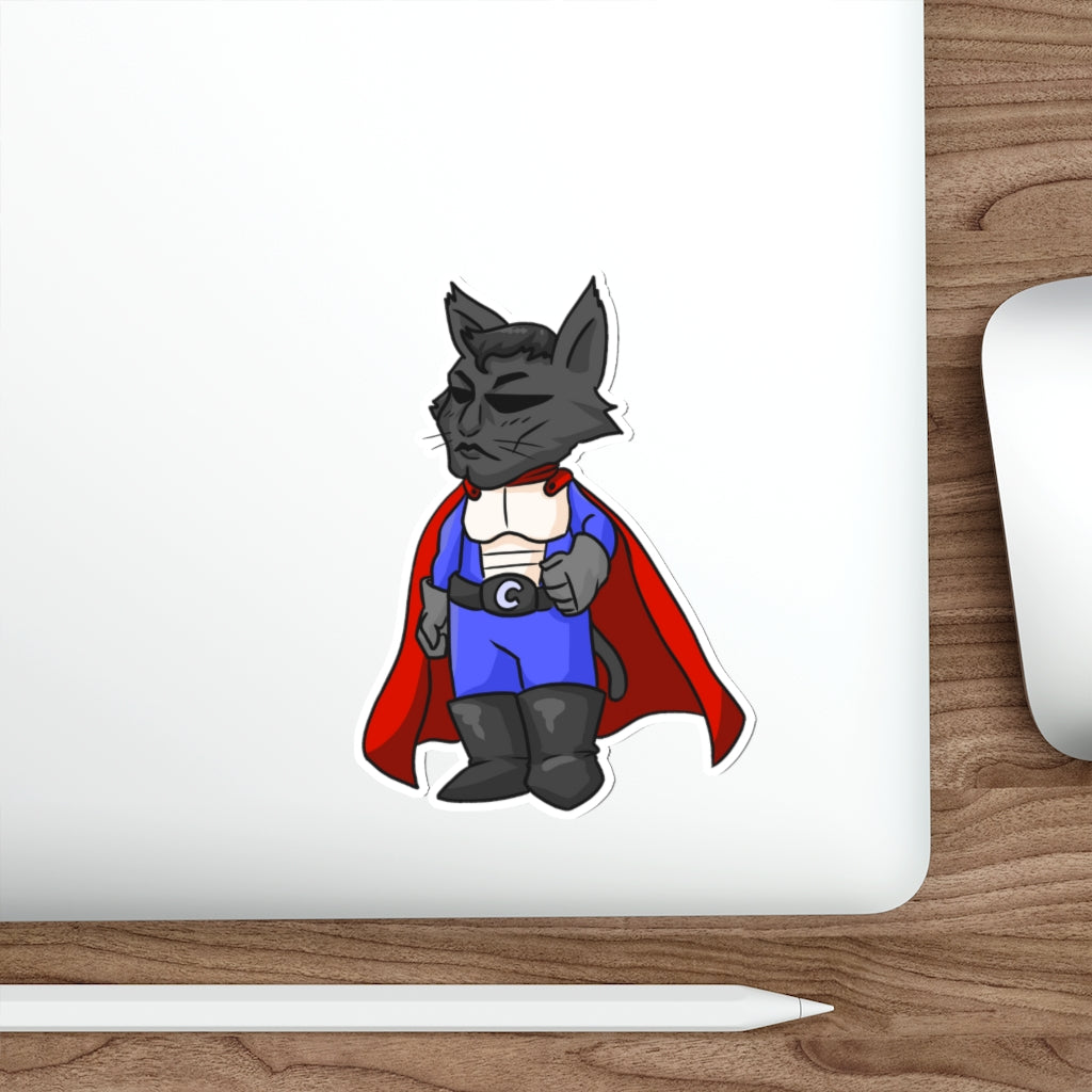 Super Hero Cat Die-Cut Sticker