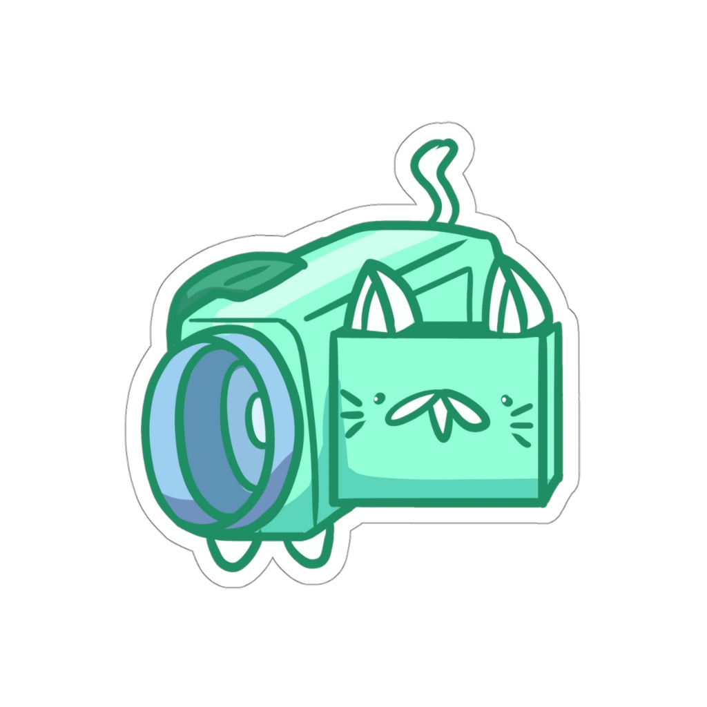 Camcorder Cat Die-Cut Sticker