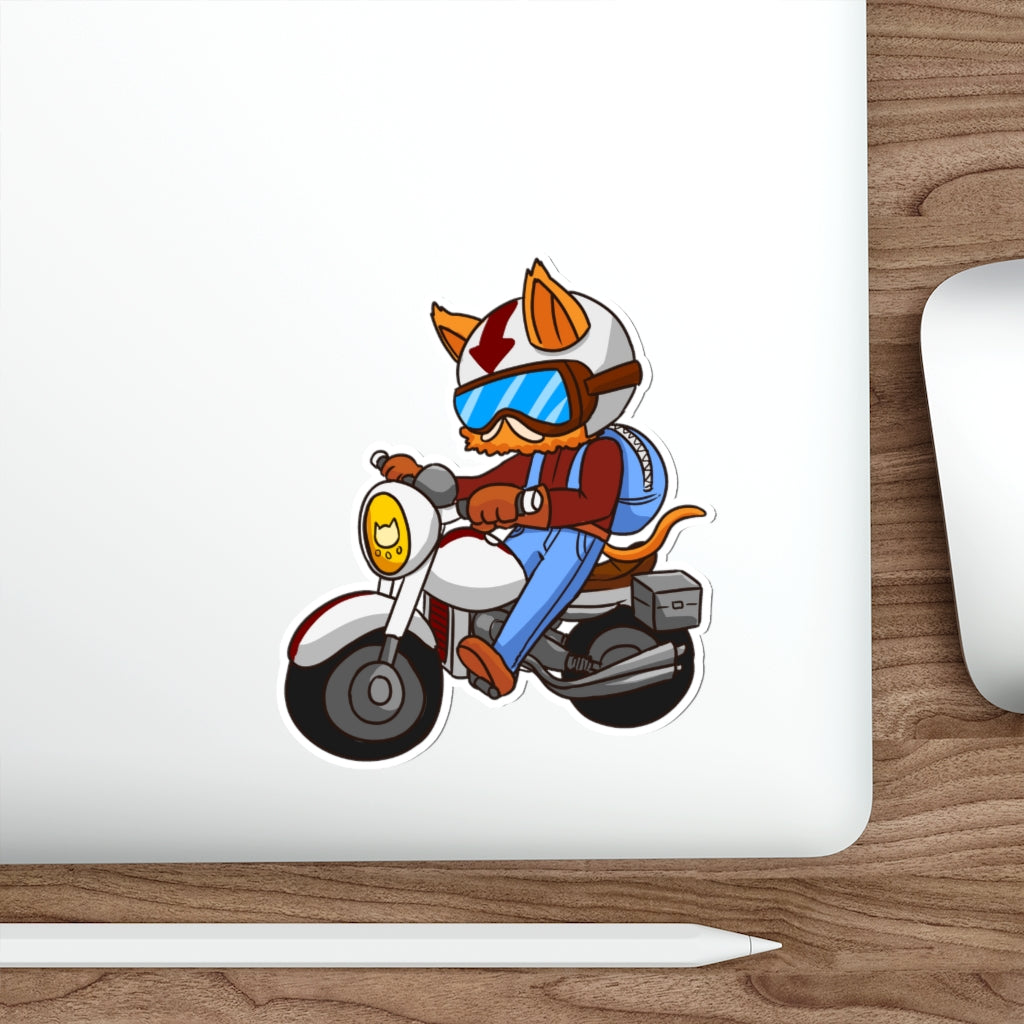 Biker Cat Die-Cut Sticker