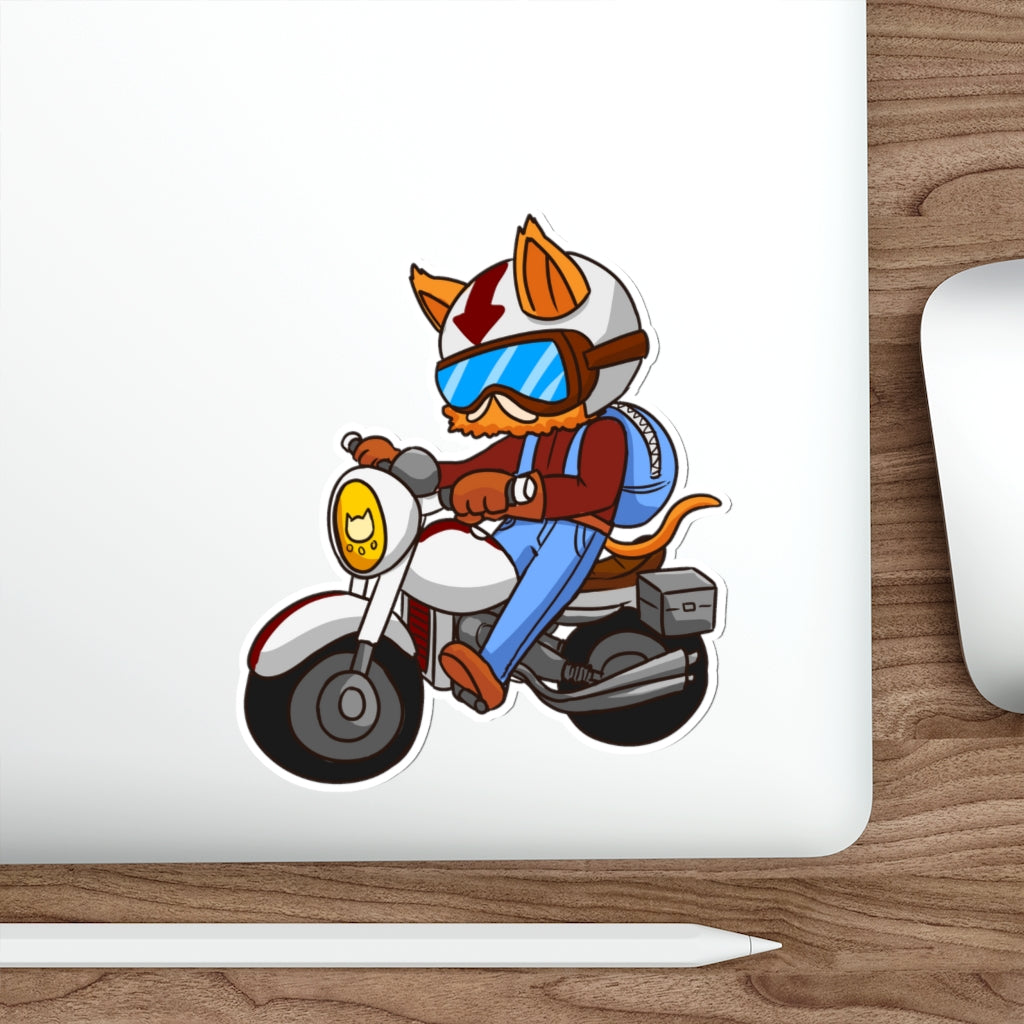 Biker Cat Die-Cut Sticker