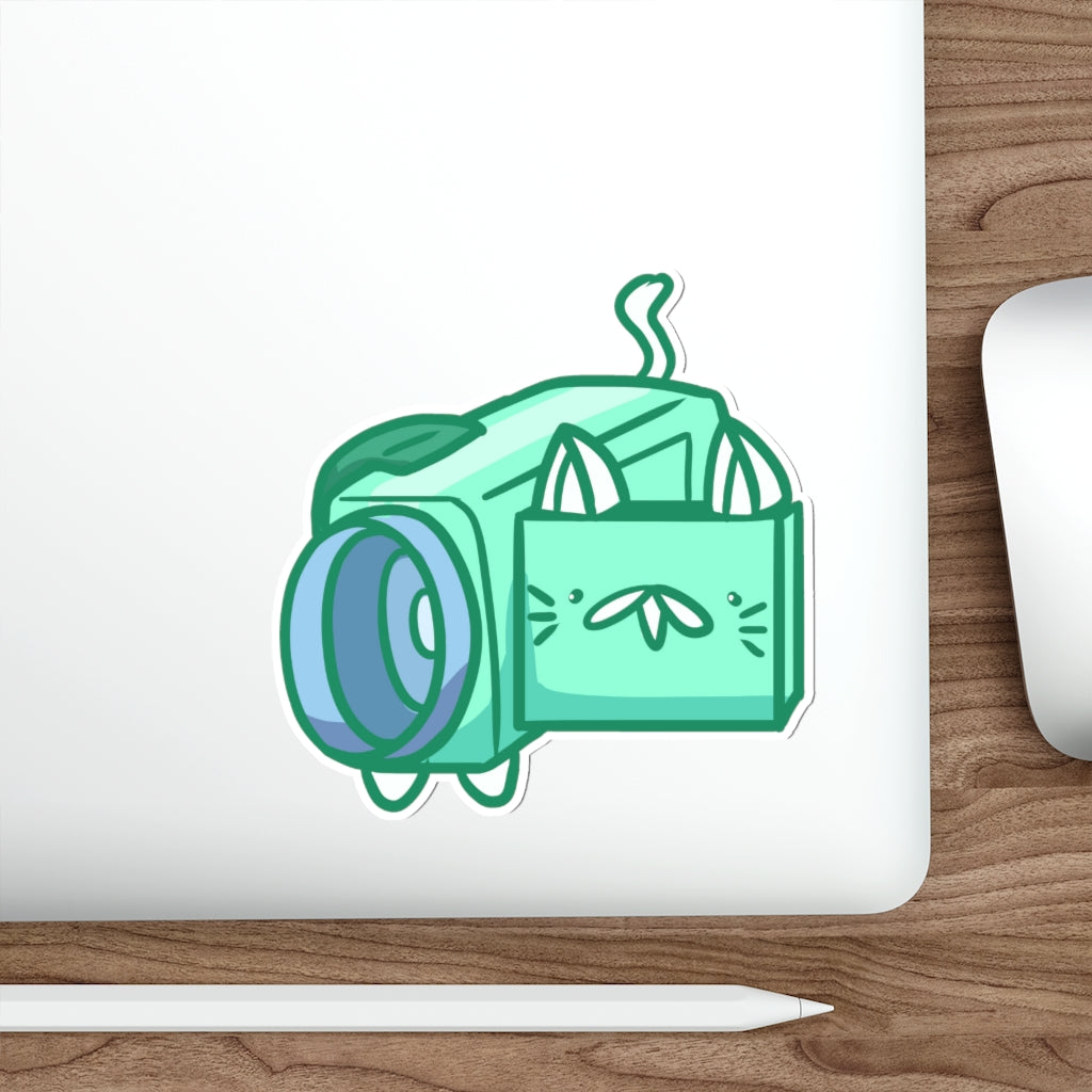 Camcorder Cat Die-Cut Sticker