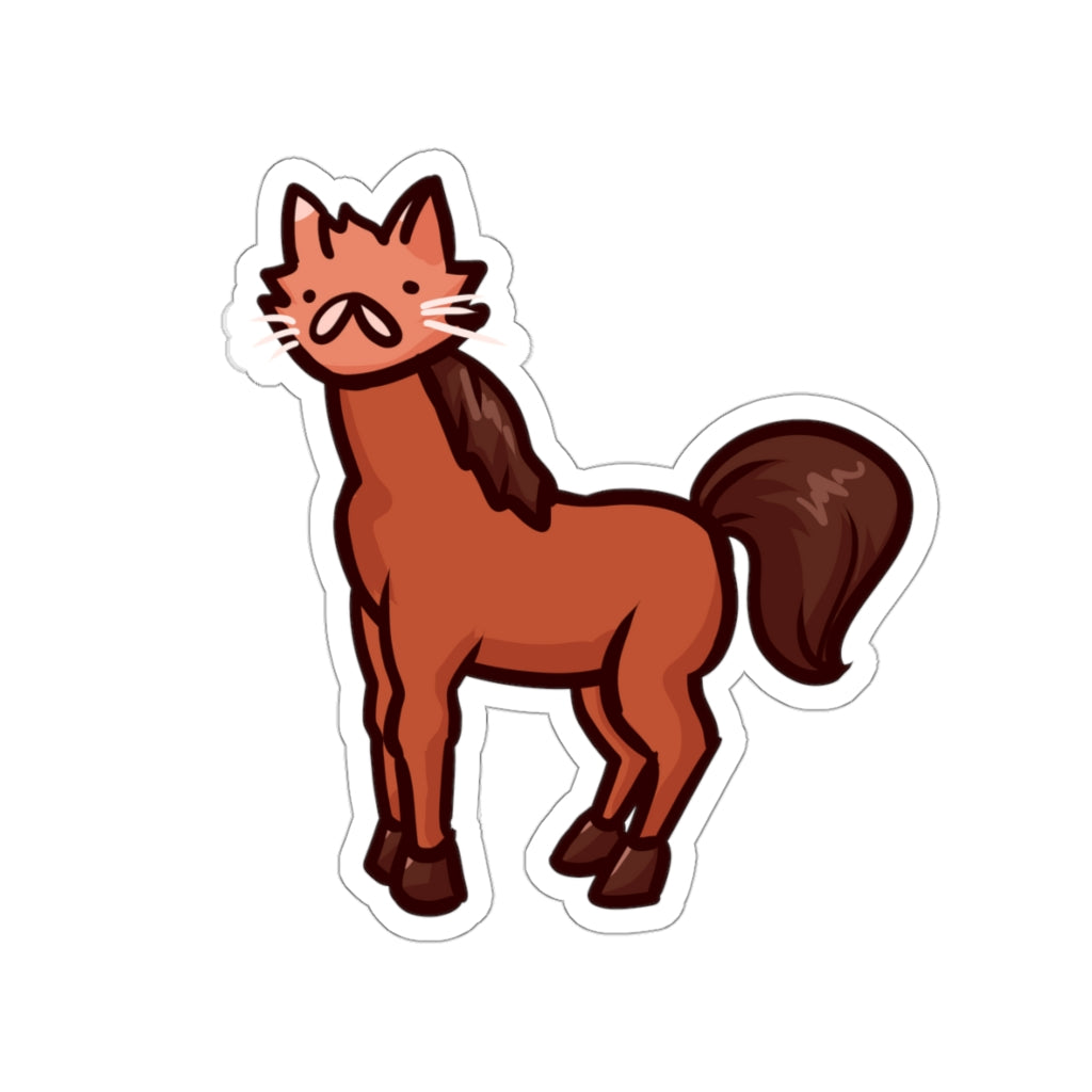 Horse Cat Die-Cut Sticker