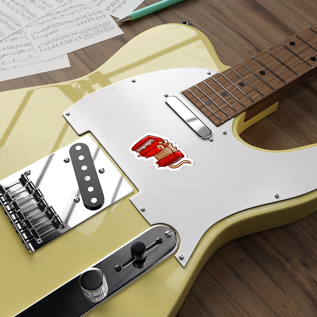 Accordion Cat Die-Cut Sticker