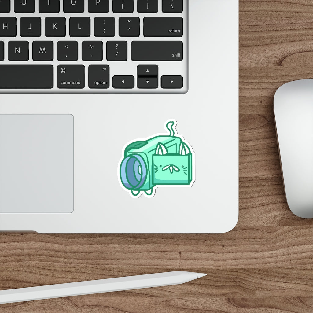 Camcorder Cat Die-Cut Sticker