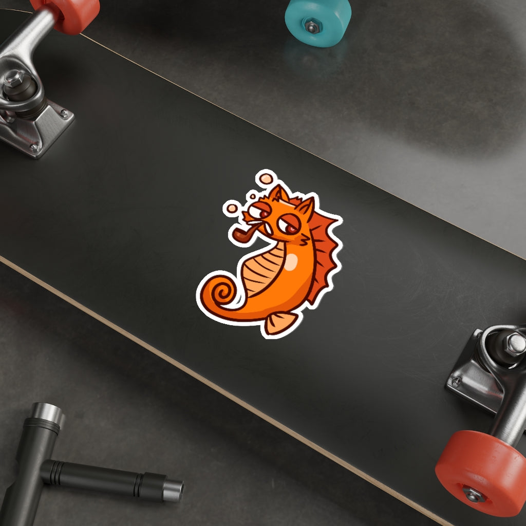 Seahorse Cat Die-Cut Sticker