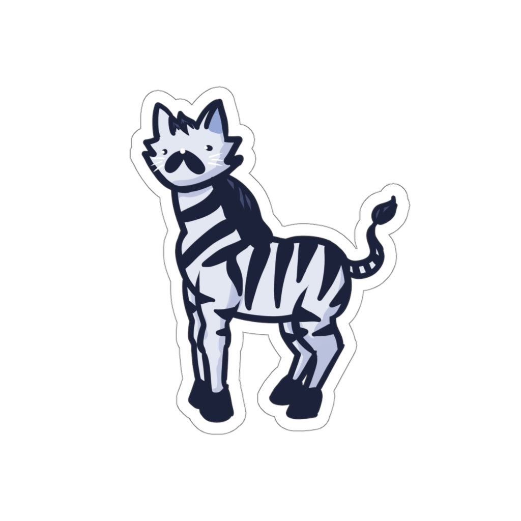Zebra Cat Die-Cut Sticker