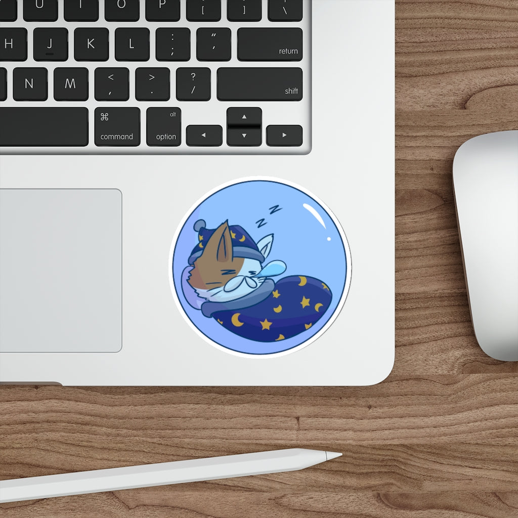 Sleepy Bubble Cat Die-Cut Sticker