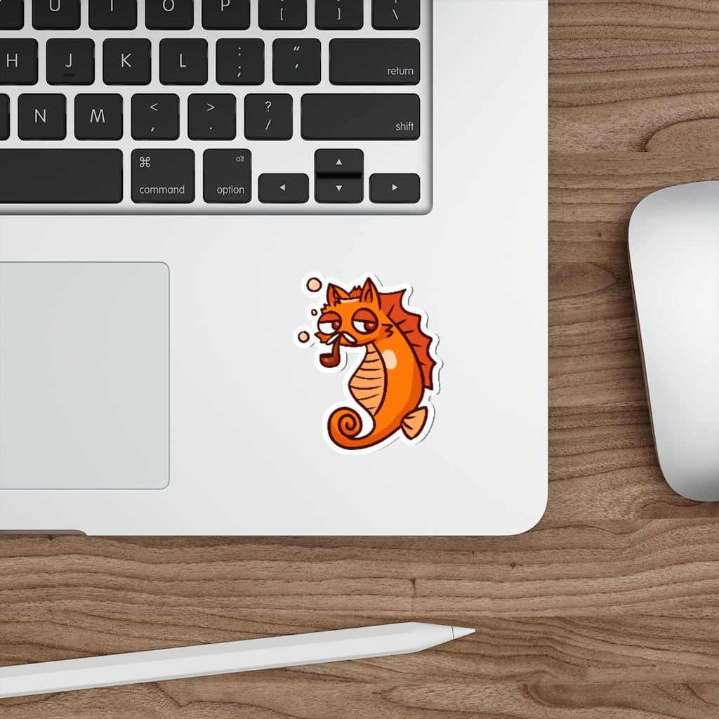 Seahorse Cat Die-Cut Sticker