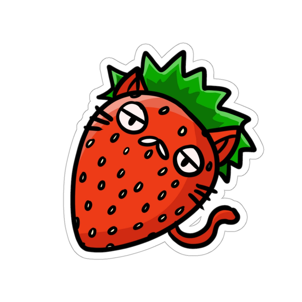 Strawberry Cat Die-Cut Sticker