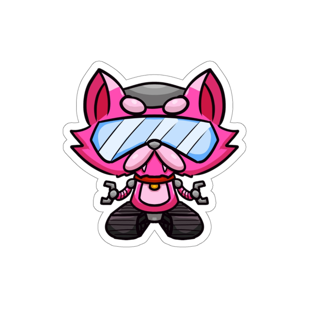 Treaded Robot Cat Die-Cut Sticker