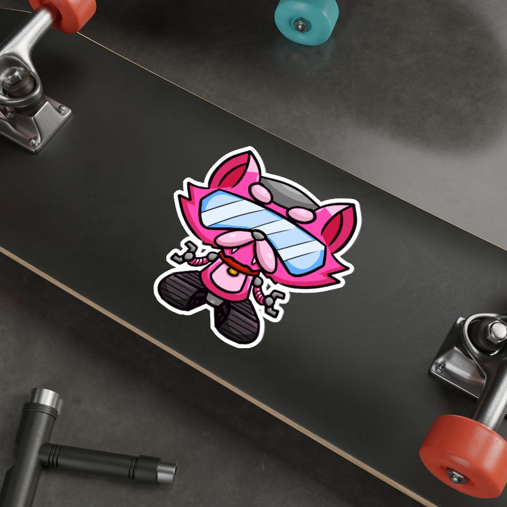 Treaded Robot Cat Die-Cut Sticker