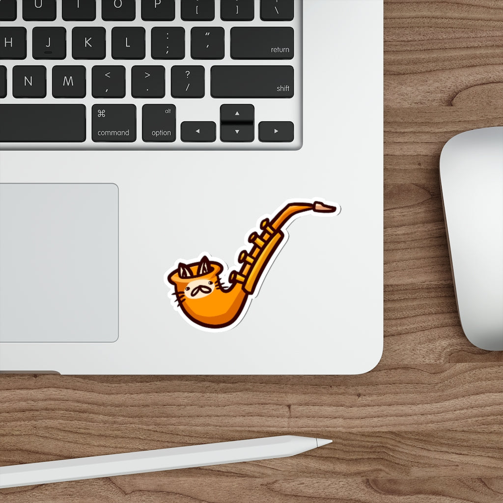 Saxophone Cat Die-Cut Sticker