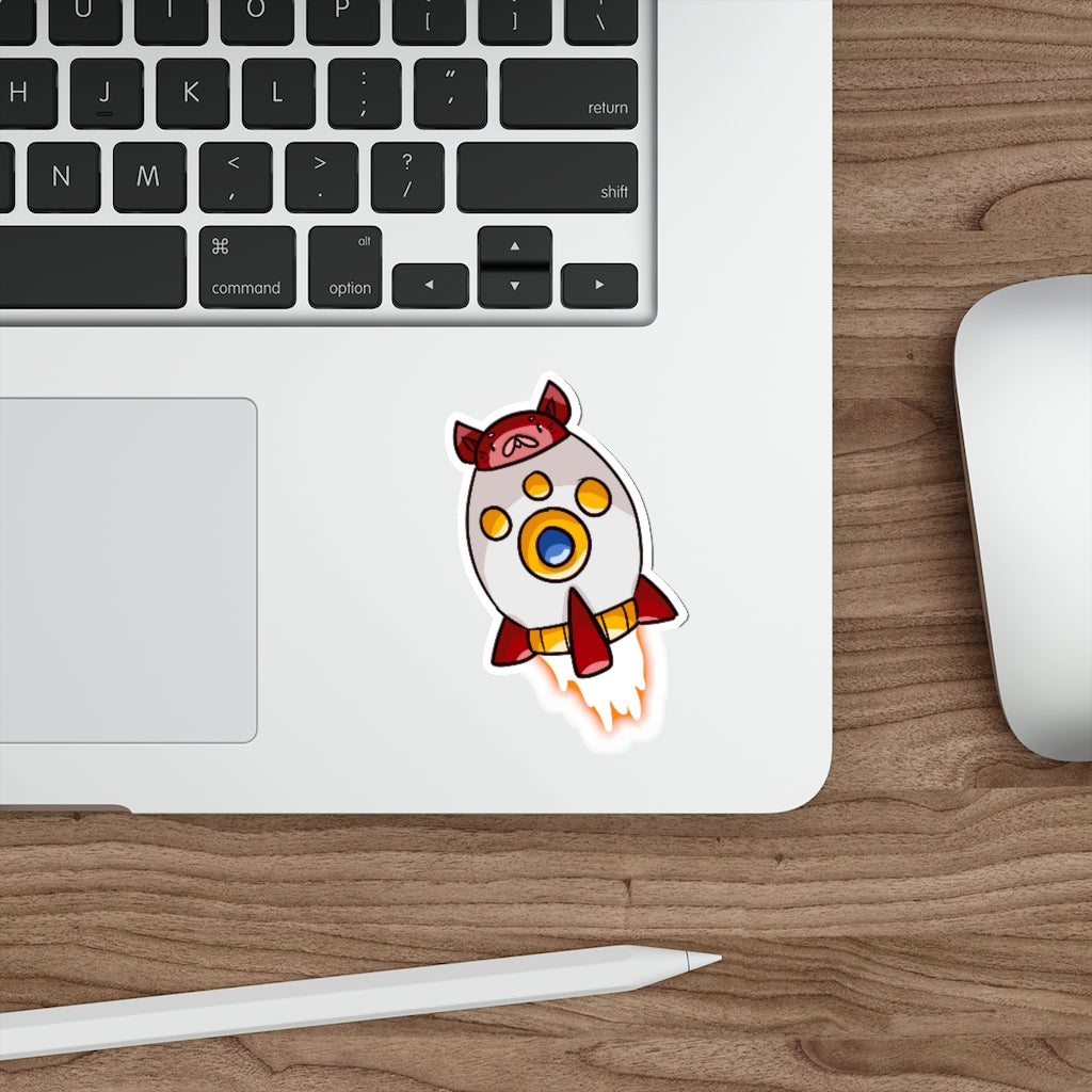 Rocket Cat Die-Cut Sticker