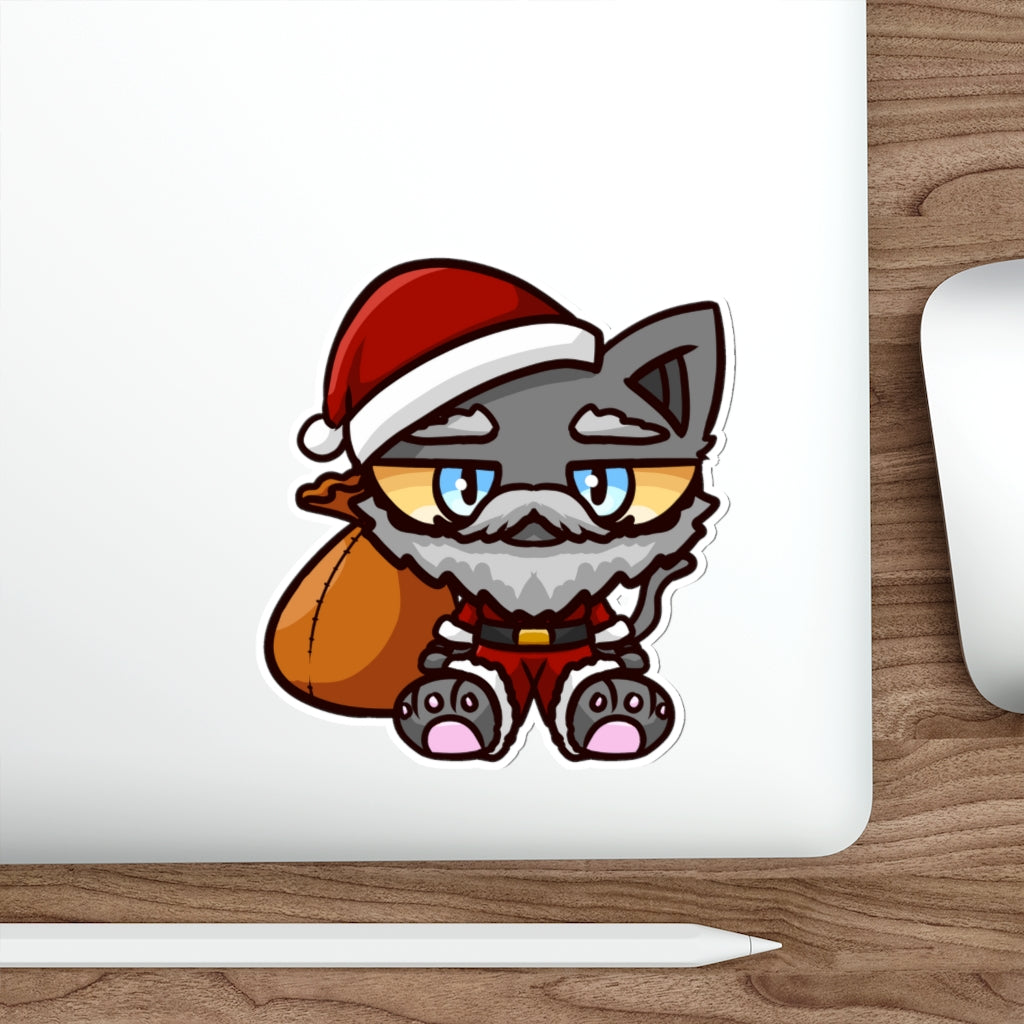 Santa Cat Die-Cut Sticker