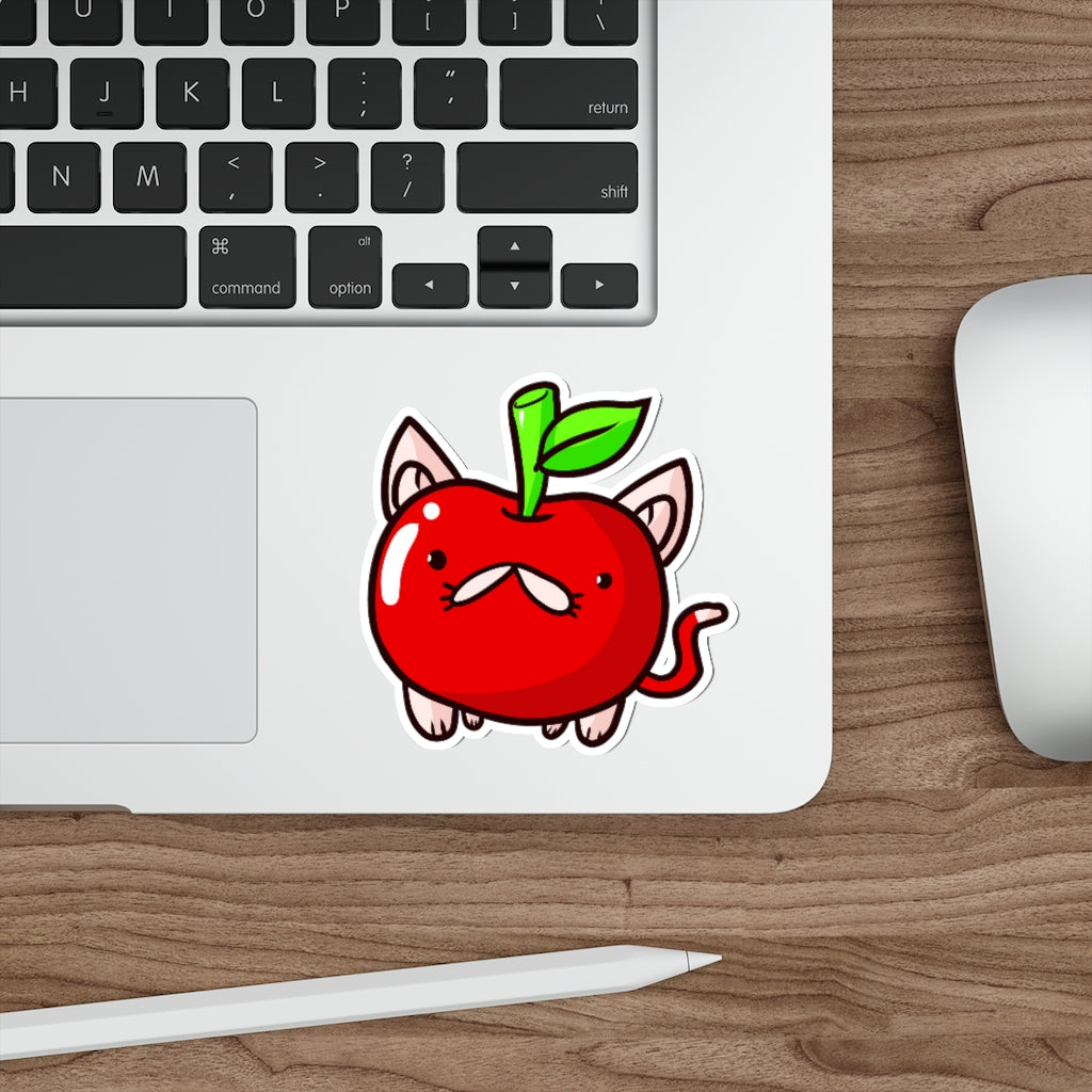 Apple Cat Die-Cut Sticker