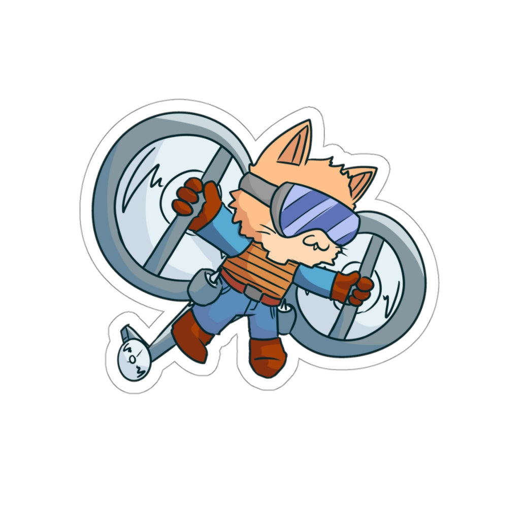 Helicopter Cat Die-Cut Sticker