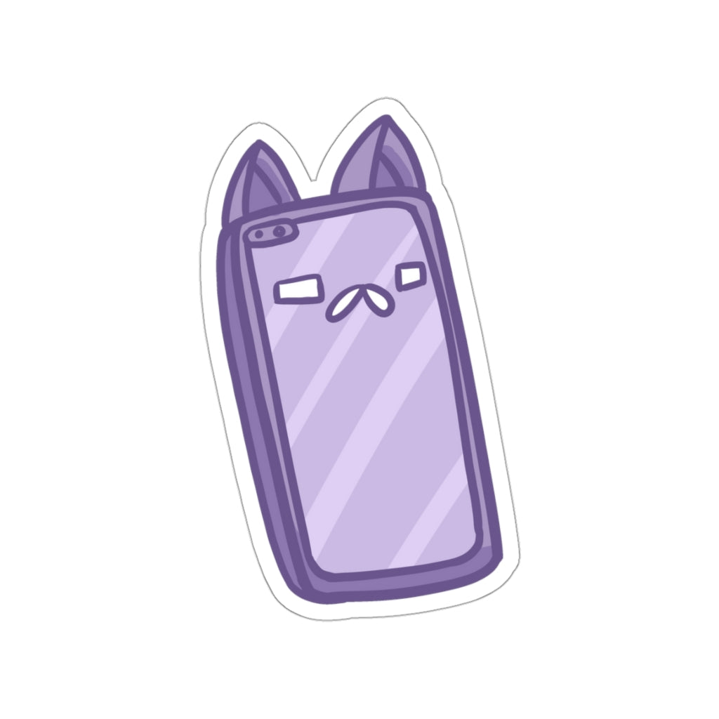 Phone Cat Die-Cut Sticker