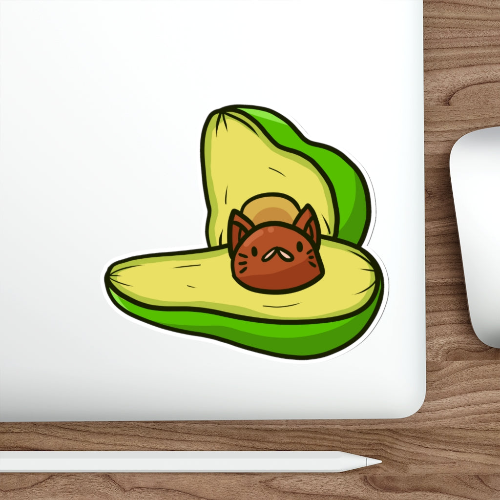 Avocado Cat Die-Cut Sticker