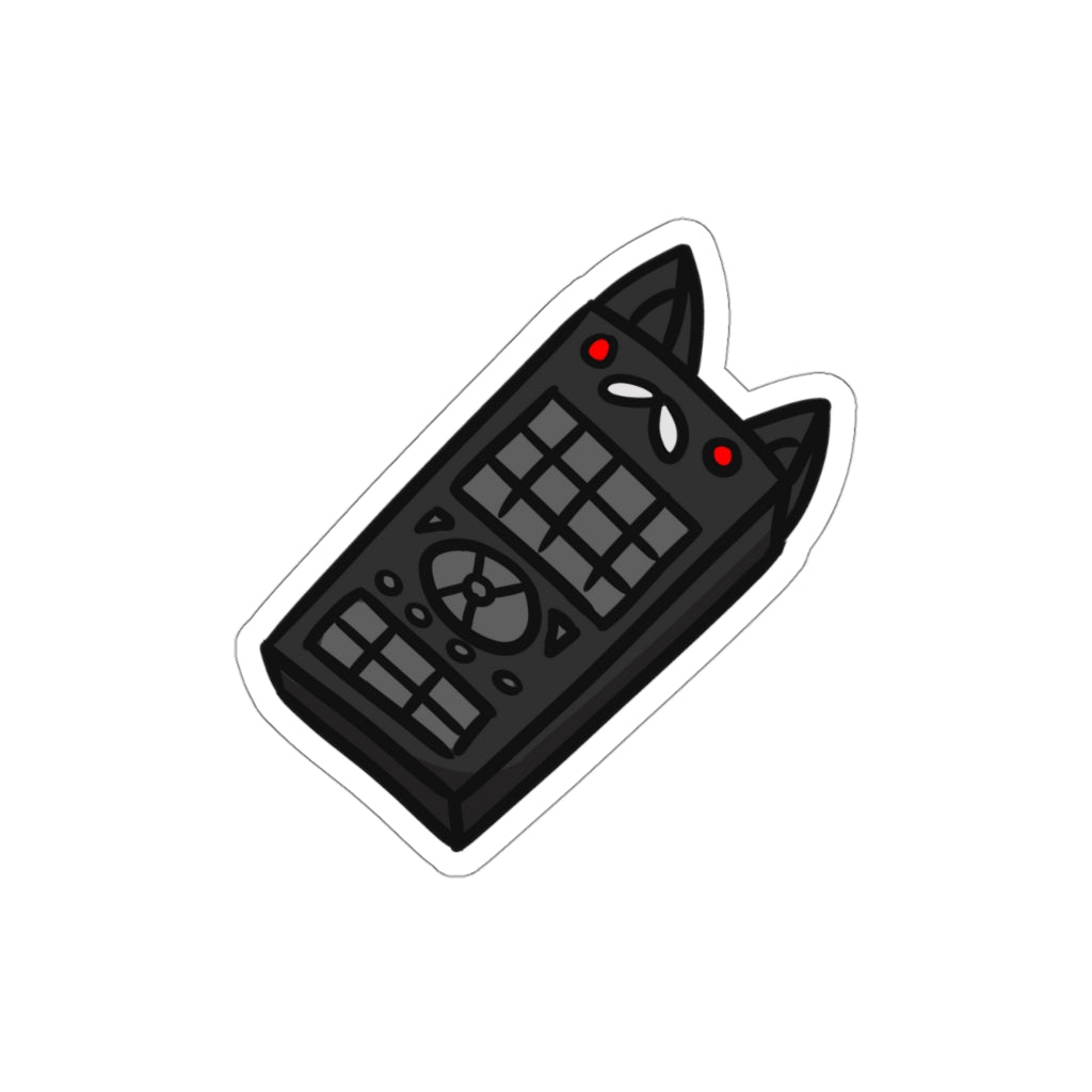 Remote Cat Die-Cut Sticker