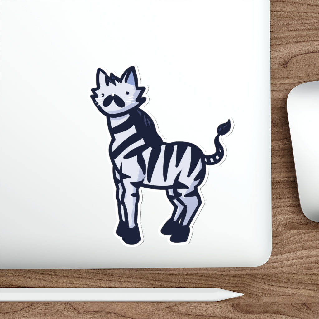 Zebra Cat Die-Cut Sticker