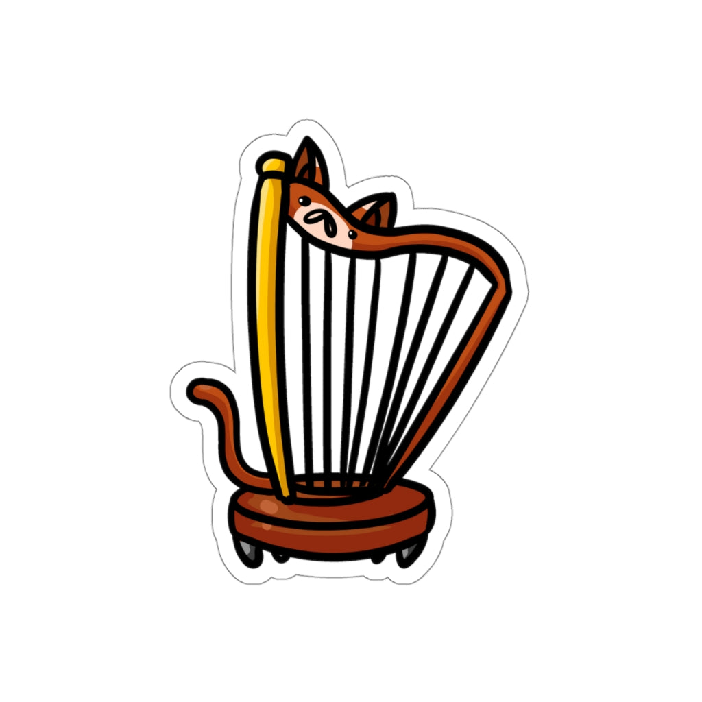 Harp Cat Die-Cut Sticker