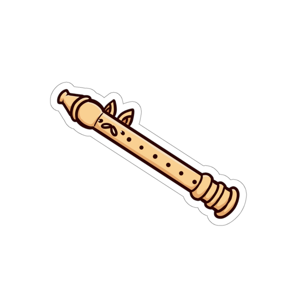 Flute Cat Die-Cut Sticker