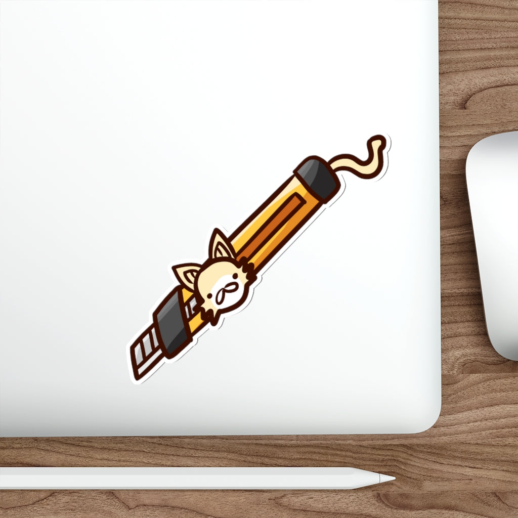 Box Cutter Cat Die-Cut Sticker