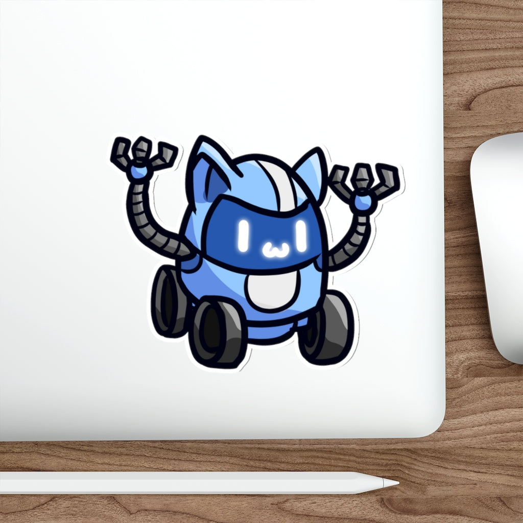 Wheeled Robot Cat Die-Cut Sticker