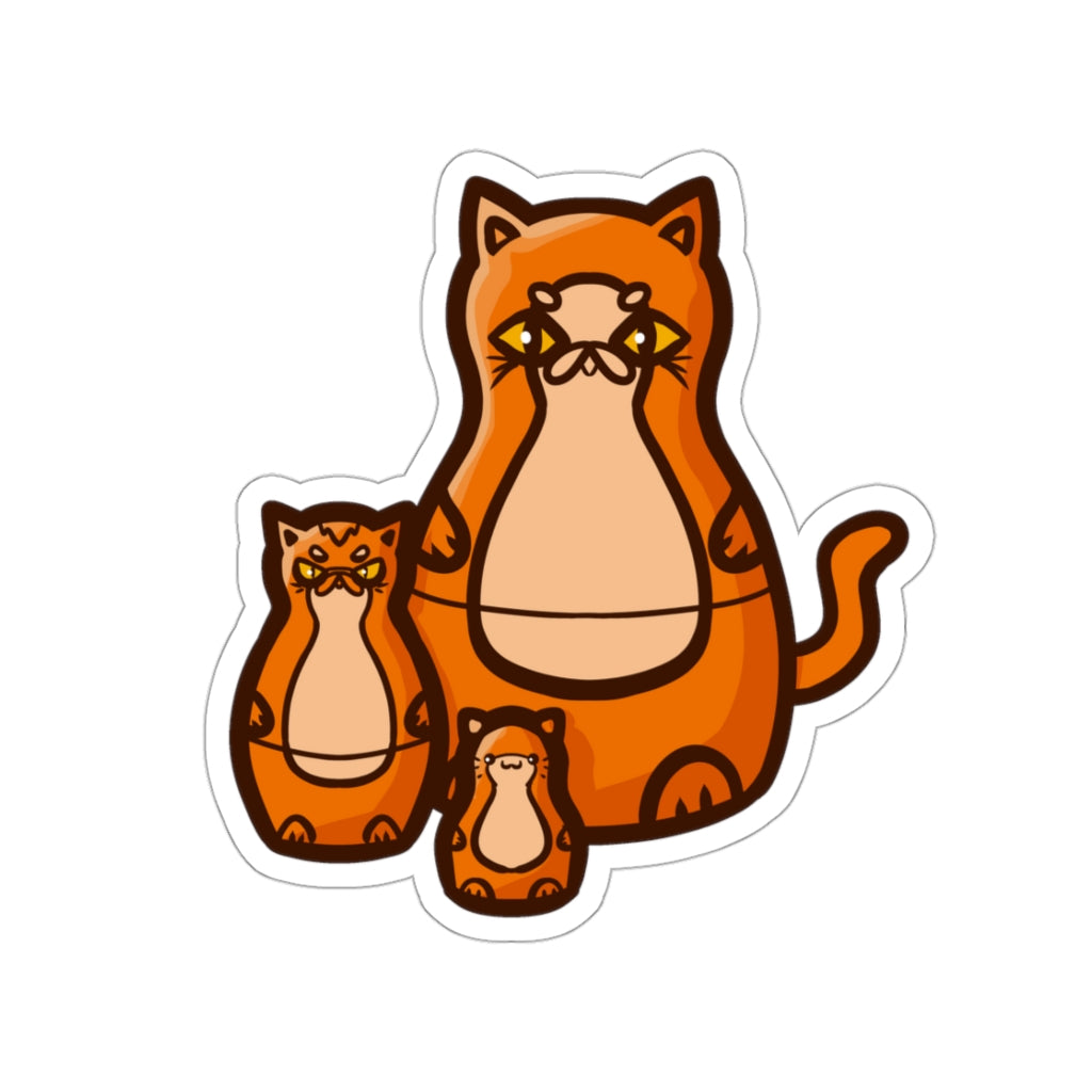 Nesting Doll Cats Die-Cut Sticker