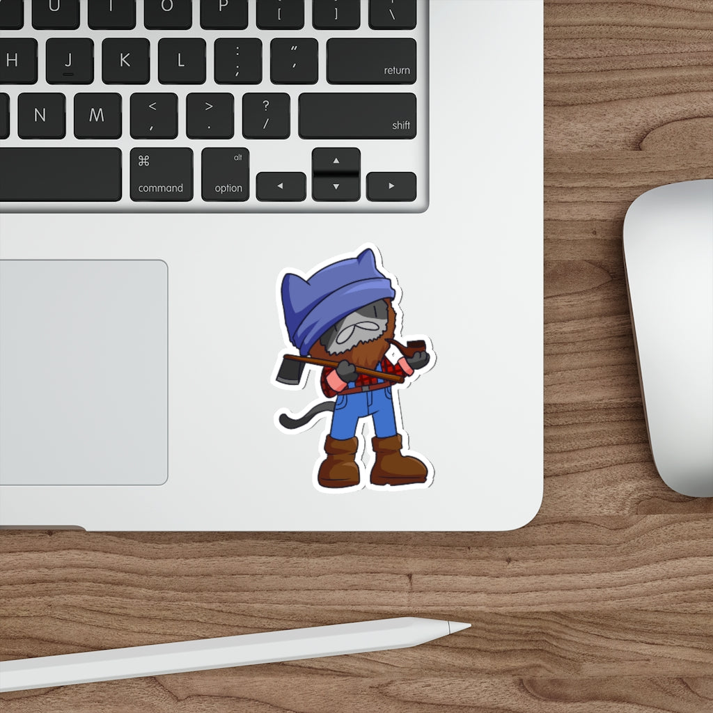 Lumberjack Cat Die-Cut Sticker