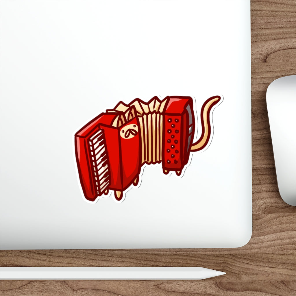 Accordion Cat Die-Cut Sticker