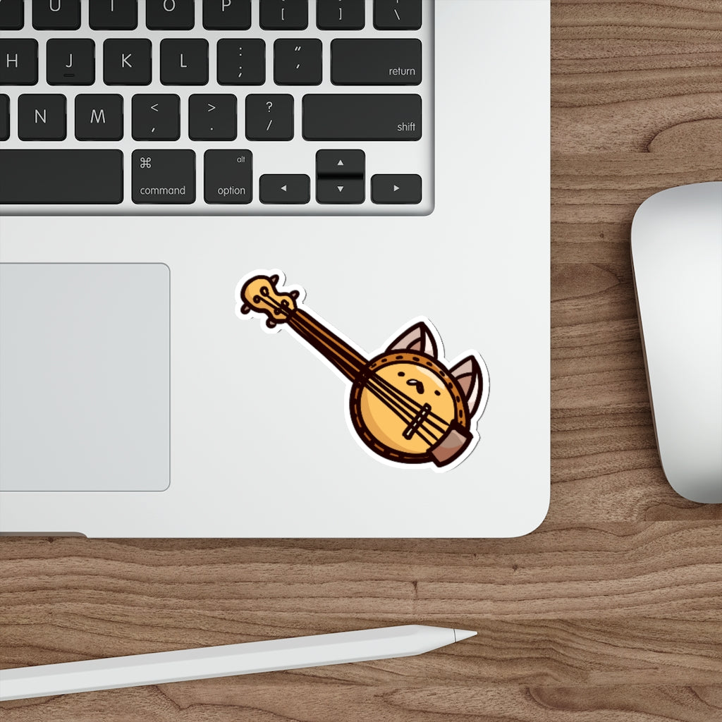 Banjo Cat Die-Cut Sticker