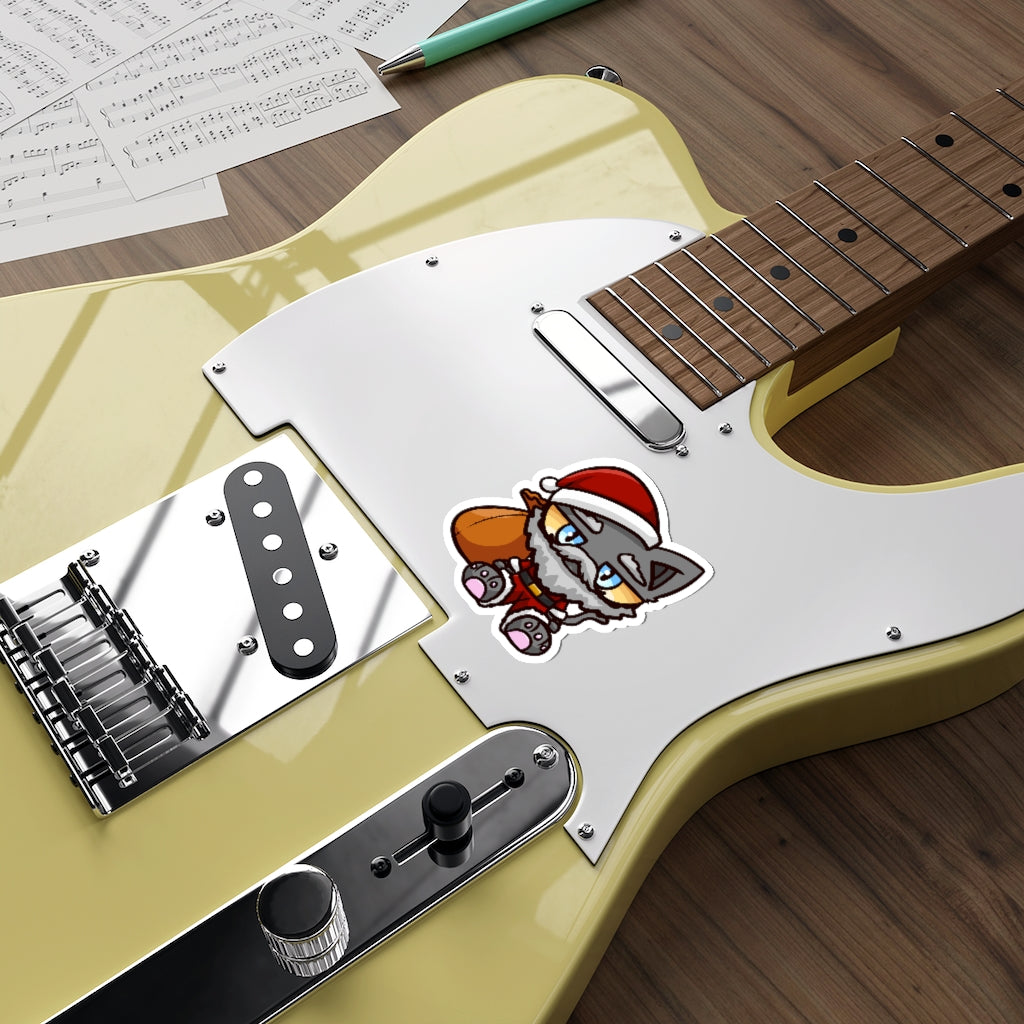 Santa Cat Die-Cut Sticker
