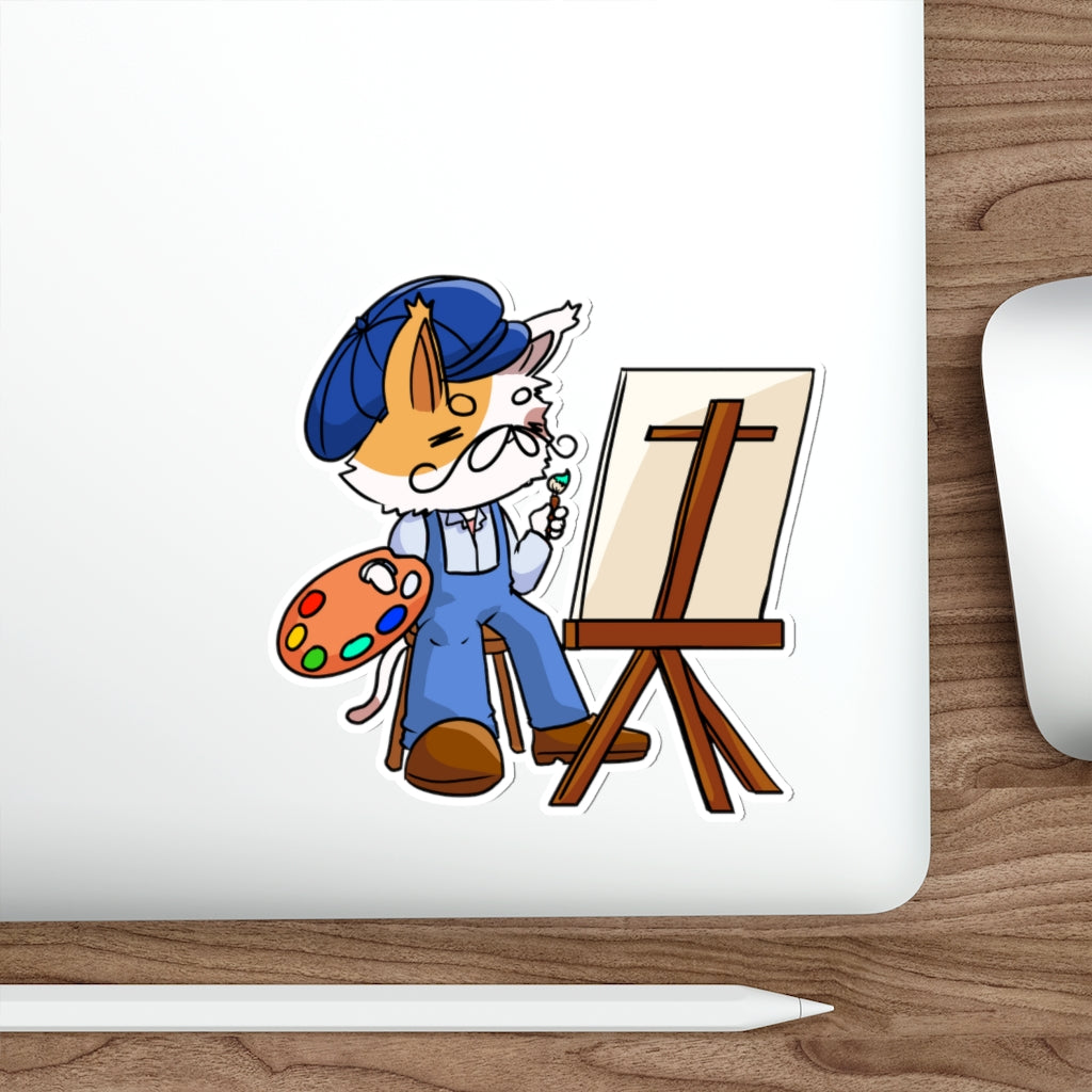 Artist Cat Die-Cut Sticker