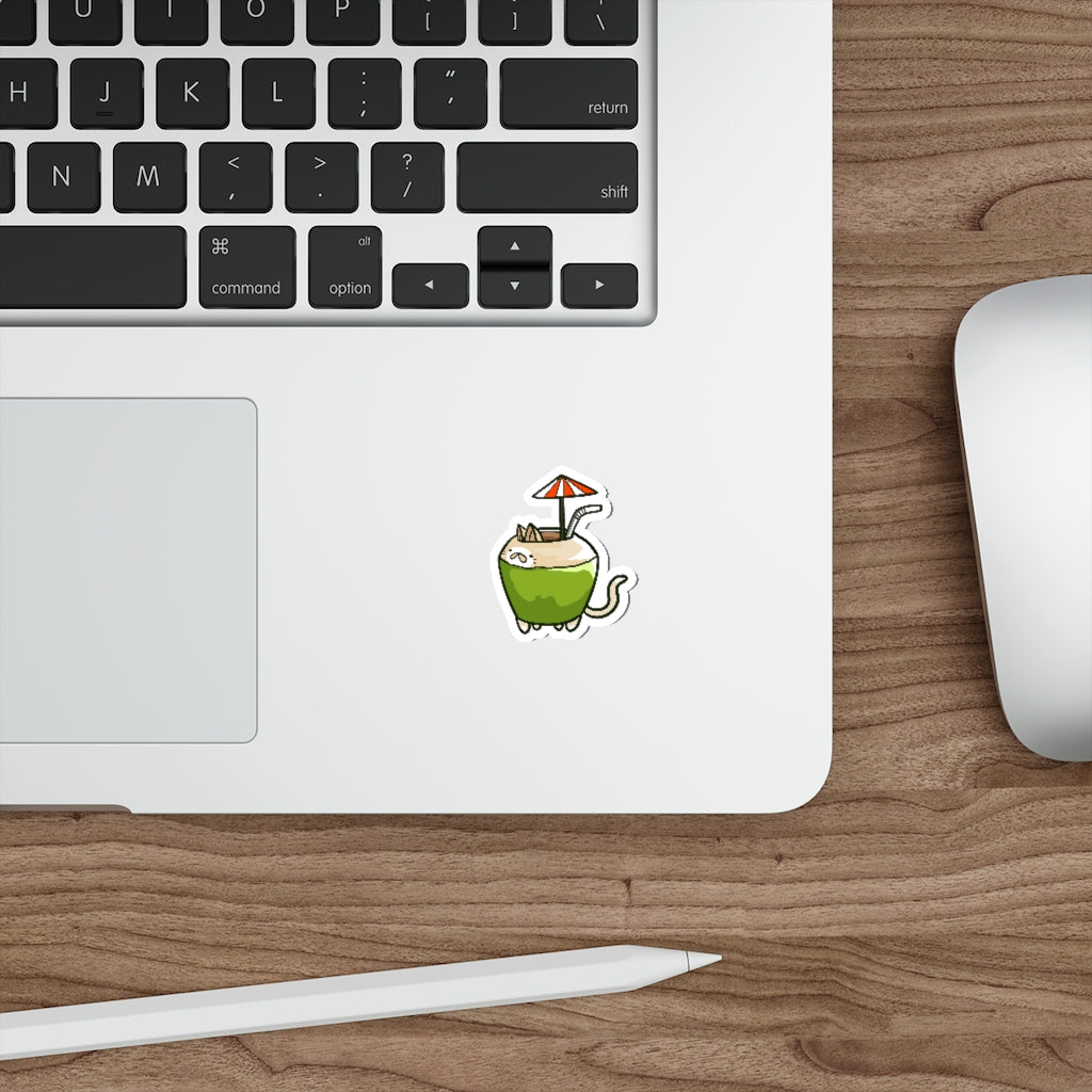 Coconut Cat Die-Cut Sticker