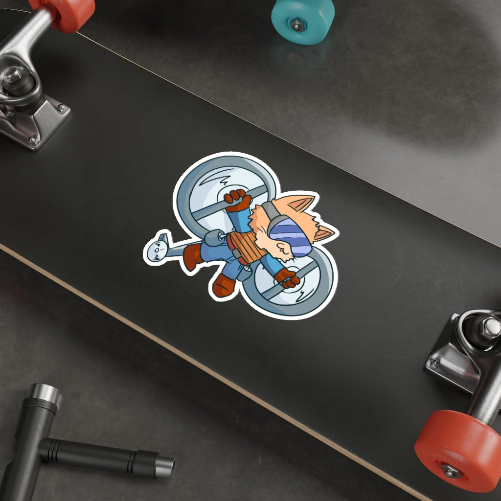 Helicopter Cat Die-Cut Sticker