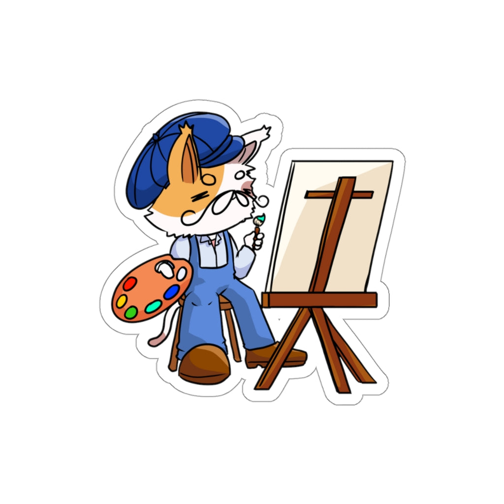 Artist Cat Die-Cut Sticker
