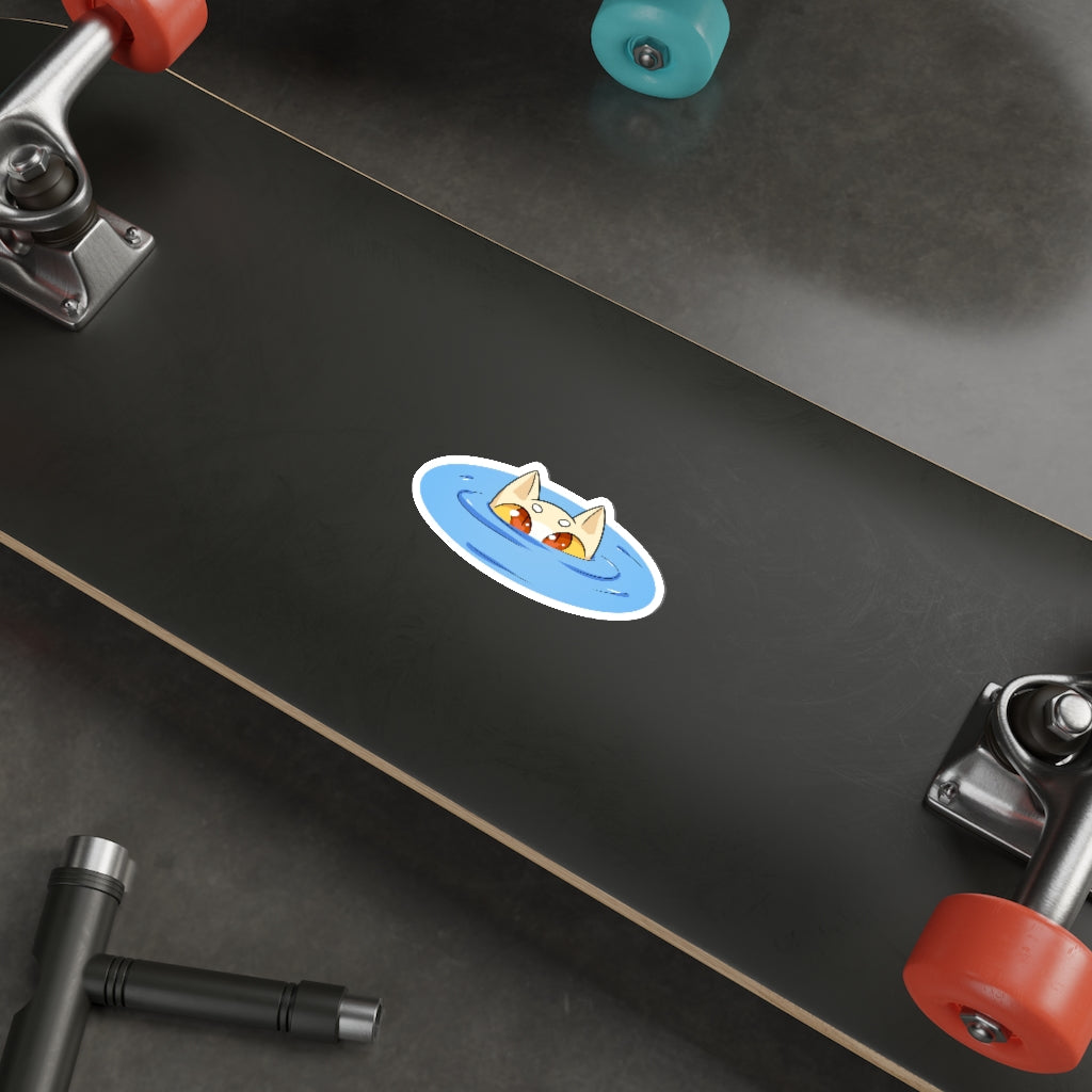 Water Cat Die-Cut Sticker
