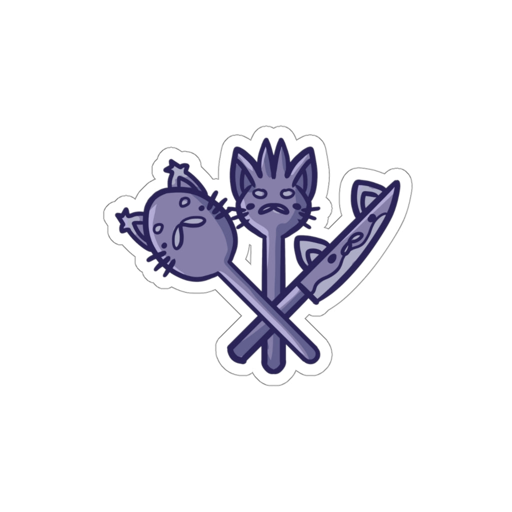 Utensil Cats Die-Cut Sticker