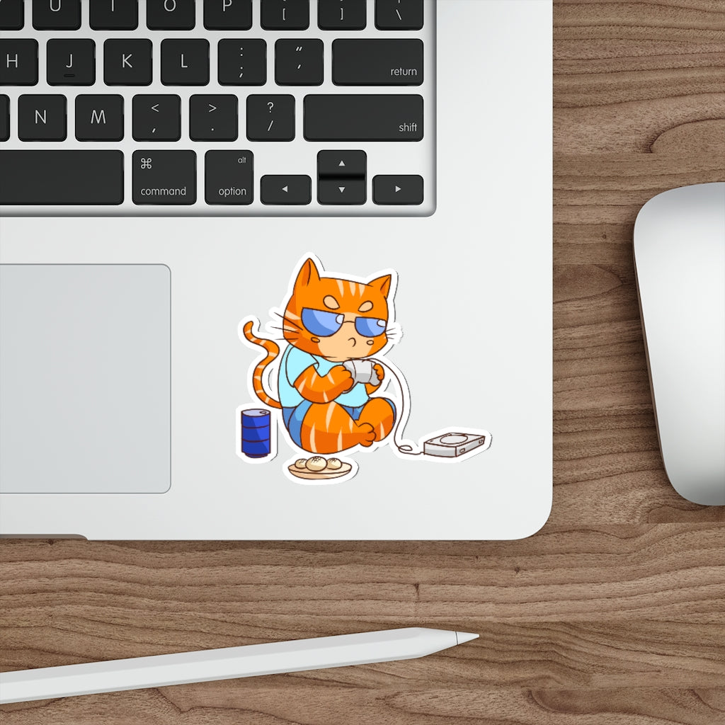 Gamer Cat Die-Cut Sticker