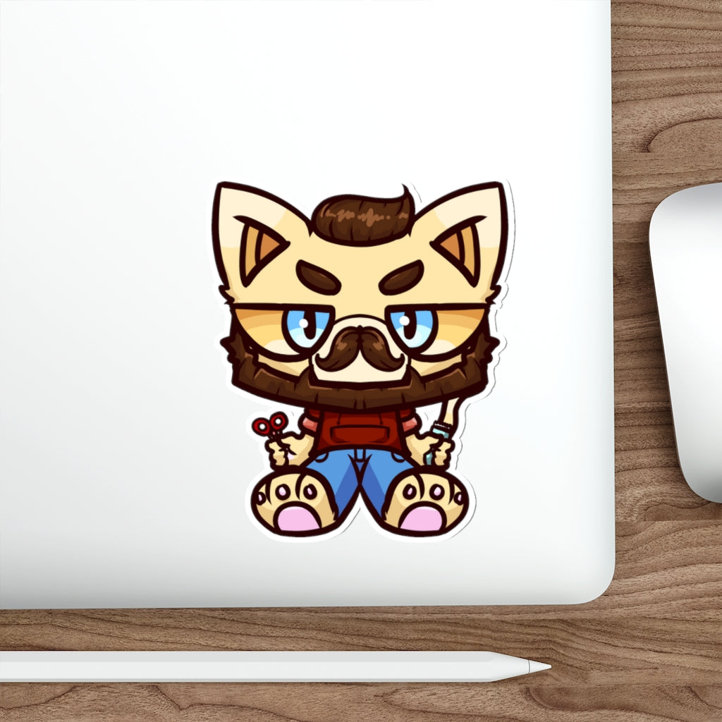 Barber Cat Die-Cut Sticker