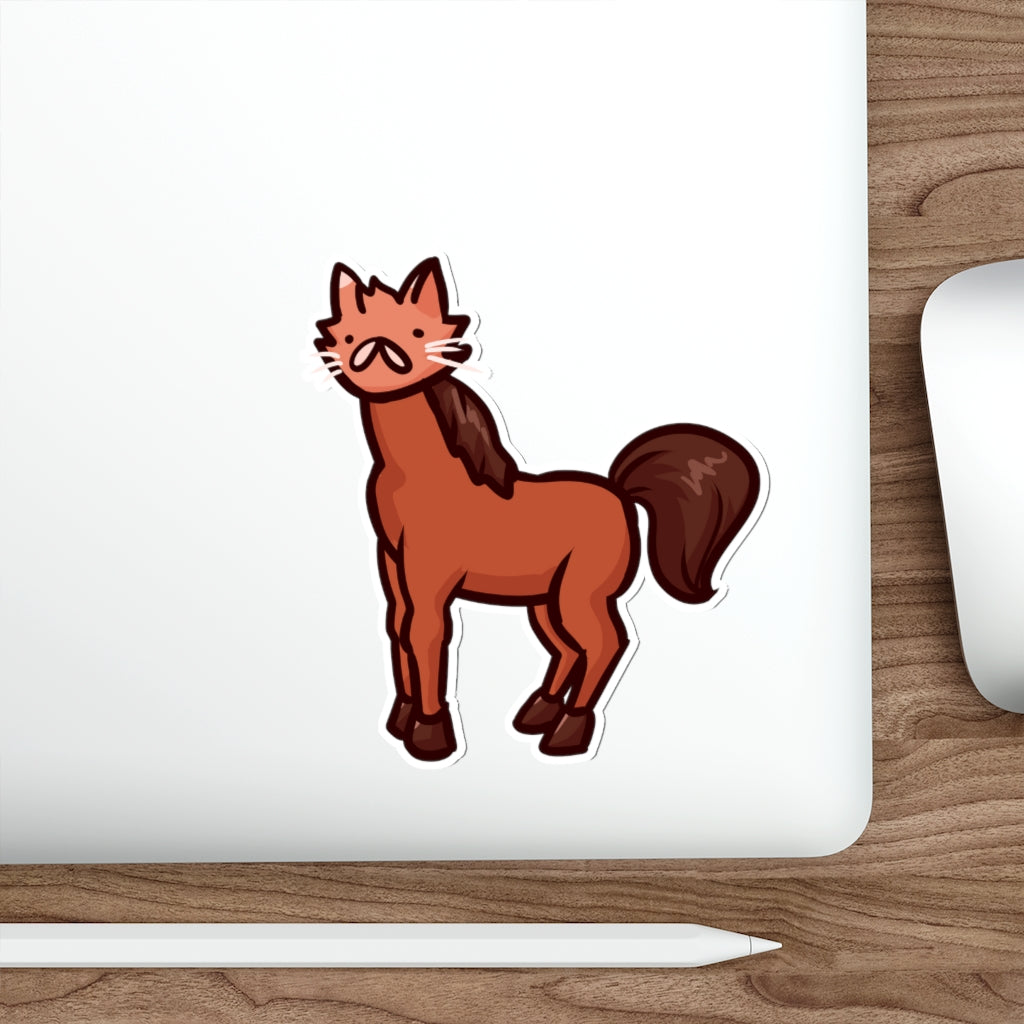 Horse Cat Die-Cut Sticker
